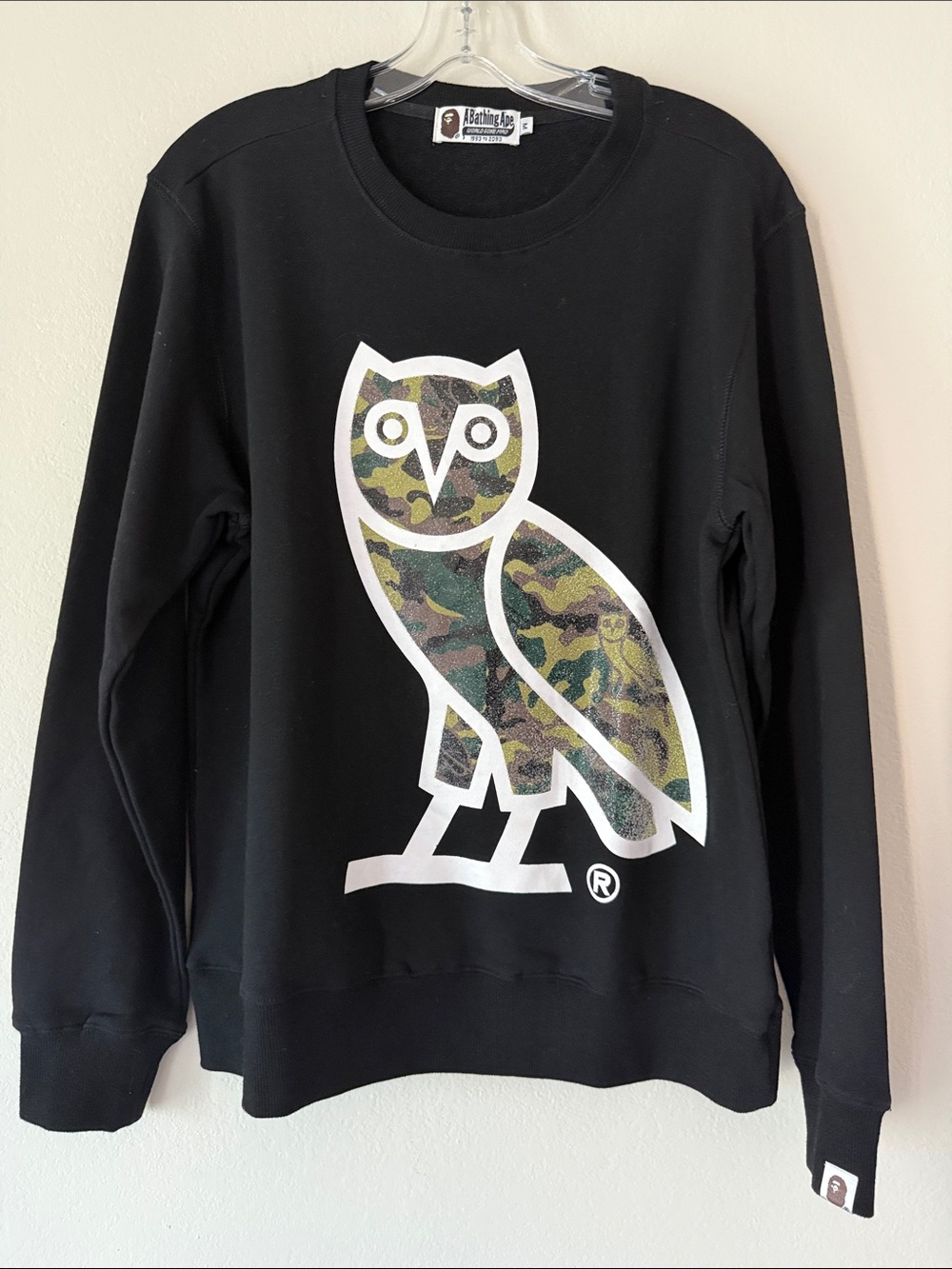 BAPE x OVO Glass Beads Woodland Camo Crewneck